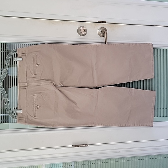 Talbots Signature Slim Wide-Leg Khaki Cropped Pants Sz 14 - Picture 5 of 10